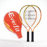 Everfit 23 Inch Tennis Racket Set of 2 Pack Lightweight Cushioned Grip Orange