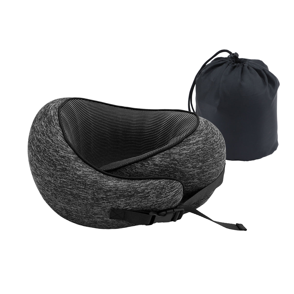Wanderlite Travel Pillows for Airplanes Ergonomic Memory Foam Neck Pillow, Breathable & Washable Cover, Travel Bag Included, Airplane Pillow for Airplane, Car, Office and Home, Dark Grey