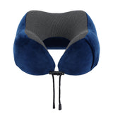 Wanderlite Travel Pillow for Airplanes Memory Foam Neck Pillows for Traveling, Soft & Washable Cover with Storage Bag, Portable Plane Accessories for Airplanes Offices Cars, Blue