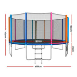 Everfit 16FT Kids Trampoline Rebounder with Enclosure Net Storage Bag