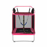 Everfit 3-in-1 Kids Rectangle 6FT Trampoline Rebounder with Swing Belt Pink