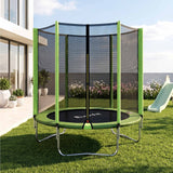 Everfit 6FT Kids Trampoline Round Rebounder with Enclosure Net Green