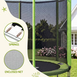 Everfit 6FT Kids Trampoline Round Rebounder with Enclosure Net Green