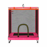 Everfit Kids 4.5FT Trampoline Rectangle Rebounder with Basketball Hoop Pink