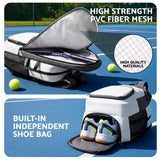 Everfit Tennis Racket Bag Foldable Backpack Racket Pocket Shoe Compartment