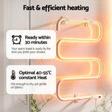 Devanti Heated Towel Rail Freestanding Wall Mounted S-Shape Electric Warmer Rack