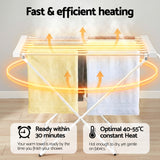 Devanti Heated Towel Rail Electric Clothes Airer Foldable Drying Rack 8 Bars