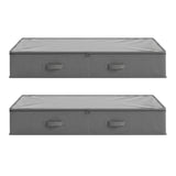 Artiss Under Bed Storage Containers X2 90L Boxes Organiser Clear Top Fabric Grey