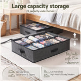 Artiss Under Bed Shoe Storage Containers X4 Box Organiser 12 Pairs Fabric Grey