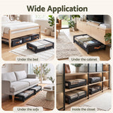Artiss 4X Under Bed Storage Containers 48L Clothes Organiser Wheels Oxford Black