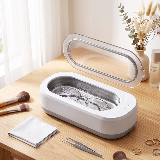 Devanti Ultrasonic Jewellery Cleaner 46kHz 400ml Cleaning Machine with Stainless Steel Tank White