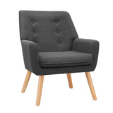 Artiss Armchair Linen Fabric Anne Charcoal