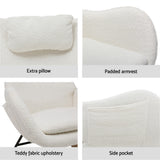 Artiss Rocking Chair Armchair Pillow Boucle White