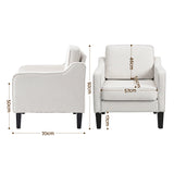 Artiss Armchair Lounge Accent Chair Linen Fabric Beige