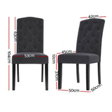 Artiss Dining Chairs Set of 4 Linen Parsons Chair Dark Grey