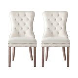1 Set of 2 Artiss Dining Chairs Beige Velvet