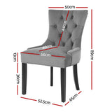 Artiss Dining Chairs Set of 4 Velvet French Provincial Grey