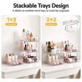 Artiss 2 Pack Clear Pull Out Cabinet Organiser 2 Tier Storage Drawers