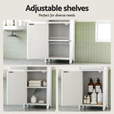 Artiss Bathroom Storage Cabinet 2-Tier Slim Toilet Organizer Adjustable White
