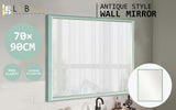 Wall Mirror Rectangular Frame Bathroom 70x90cm Turquoise