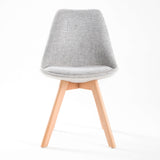 2X Retro Dining Cafe Chair Padded Seat GREY