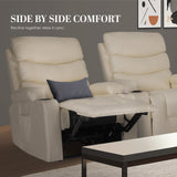 8-Point Electric Massage Recliner Chair - PU Leather Lounge Sofa Armchair CELINA CREAM