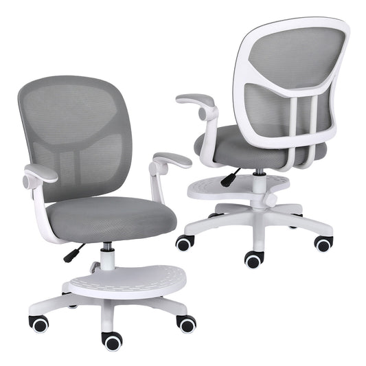 Kids Desk Chair - Children Office Study Seat with Footrest NOVA - Grey