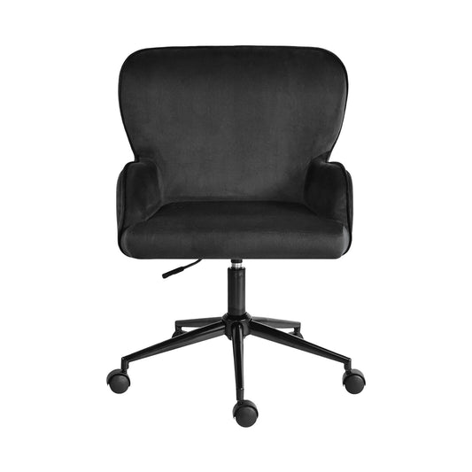 Desk Armchair - Home Office Swivel Chair Adjustable Height Seat PLUME BLACK