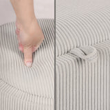 Coffee Table Storage Ottoman - Corduroy Padded Blanket Box Bench ESME CREAM
