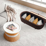 Coffee Table Storage Ottoman - Velvet Padded Blanket Box Bench IRENE BROWN