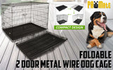Wire Dog Cage Foldable Crate Kennel 42in with Tray
