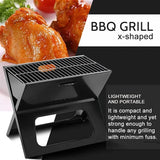 Grillz BBQ Grill Charcoal Smoker Outdoor Portable Camping Folding Steel Barbecue