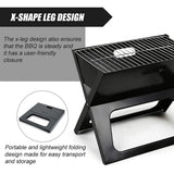 Grillz BBQ Grill Charcoal Smoker Outdoor Portable Camping Folding Steel Barbecue