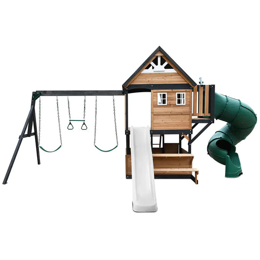 Lifespan Kids Claremont Swing Set & Play Centre with 2.2m Slide (White)
