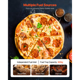 Pizza Oven Outdoor, 12" Pellet Pizza Oven, Portable Pizza-Stove with Built-in Thermometer, Wood Fired Stainless Steel Pizza-Maker, for Backyard, Camping, Pizza-Stone, Shovel, Carry Bag, Silver