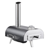 Outdoor Pizza Oven, 12 in Wood Fired Pizza Ovens, Pellet Pizza-Stove with Thermometer & Electric Rotation, Portable Pizza-Maker for Outside Backyard Patio Camping, Pizza-Stone, Carry Bag, Shovel
