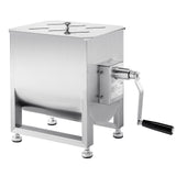 Manual Meat Mixer, 30L Fixed Tank Meat Processing Equipment(Mixing Max 30LBS for Meat), Stainless Steel Meat Mixer, Sausage Mixer Machine with Lid Handle Gear Reducer, Ground Beef Hand Mixer