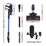 Devanti Stick Vacuum Cleaner Brushless Cordless 350W Blue