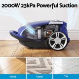 DEVANTI Bagged Vacuum Cleaner Powerful Suction for Carpet Wood Tile Floor