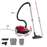 DEVANTI Bagged Vacuum Cleaner Powerful Suction for Carpet Wood Tile Floor