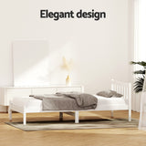Artiss Bed Frame Single Size Wooden White SOFIE