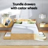 Artiss Bed Frame Queen Size with Charging Ports and 2 Drawers AURA