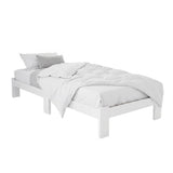 Artiss Bed Frame Single Size Wooden White JADE