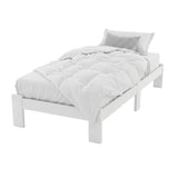 Artiss Bed Frame Single Size Wooden White JADE