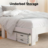 Artiss Bed Frame Single Size Wooden White JADE