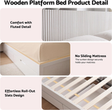 Artiss King Single Bed Frame and 2 Bedside Table Bedroom Furniture Set