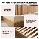 Artiss King Single Bed Frame with Storage, 4 Drawers, USB and Night Light Natural