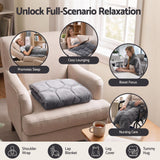Giselle Weighted Lap Blanket 3.2KG Grey Crystal Velvet Quilted Glass Bead Fill for Sofa Office