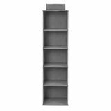 Artiss Hanging Closet Organiser 5 Tier Wardrobe Storage Grey 104cm