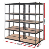 Giantz 4x1.8M Garage Shelving Warehouse Rack Pallet Racking Storage Charcoal
